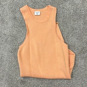 Abercrombie high neck bodysuit in orange size medium